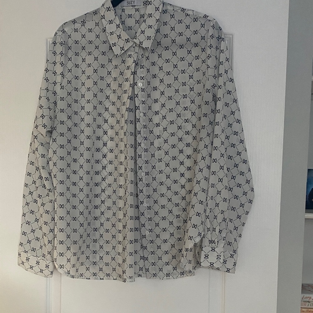 Suzy Shier Women Patterned Shirt - Black and White